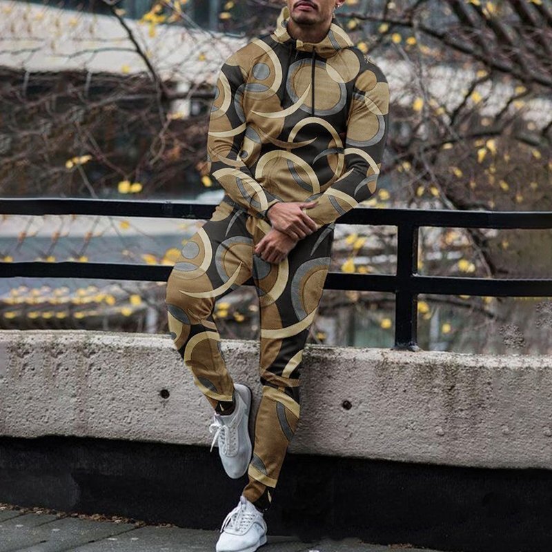 Otoño American High Street Casual Sports Suéter de cremallera de diseño de tendencia para hombres Pantalones MF008-ML1