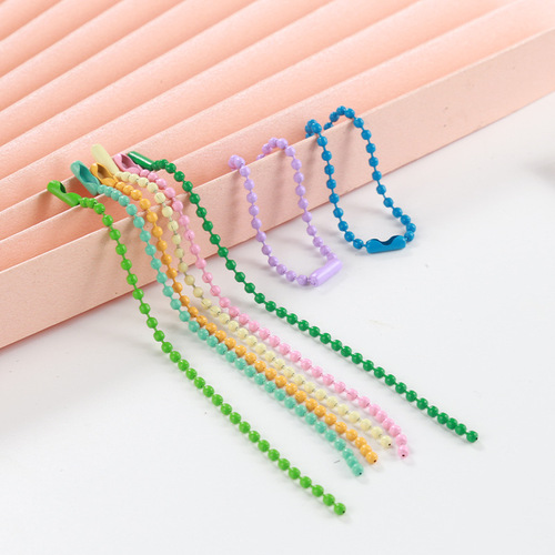Candy color bead chain metal chain round bead chain painted wave bead chain key chain chain diy jewelry accessories