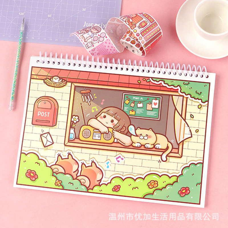 Xiaomochi double-sided release paper book A4/A5 tape sticker notebook tool material storage illustrated book