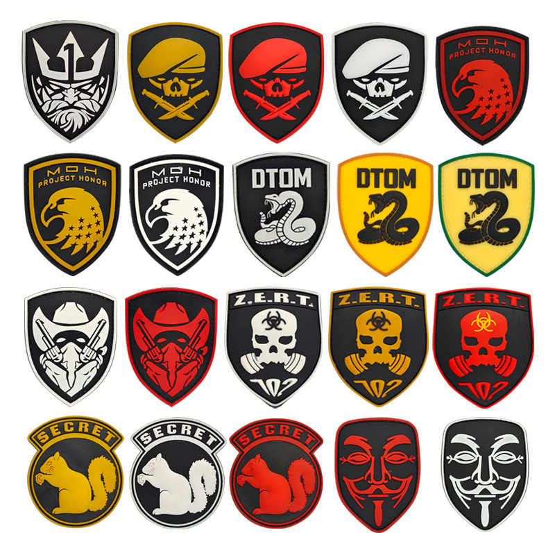 3 DPVCRubber Velcro Badge Tactical Armband Backpack Decoration Badge Honor Eagle Squirrel DTOMMultiple Styles