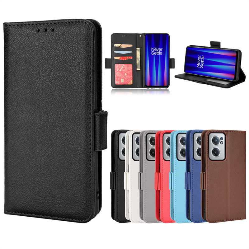 For one plus Nord CE2 leather case flip lid OnePlus Norce 2 5G mobile phone shell wallet lychee pattern