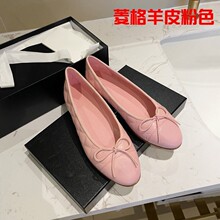【高版】经典小香风芭蕾舞鞋圆头平底鞋浅口拼色单鞋蝴蝶结女鞋