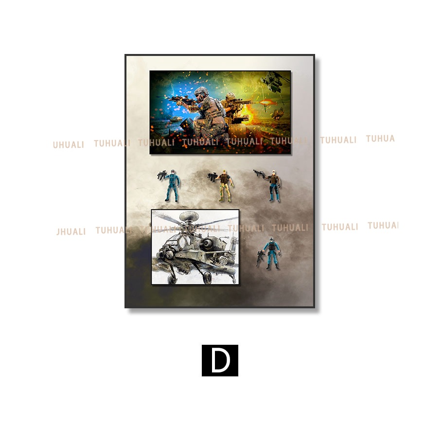 Mano comiendo pollo batalla de campo tridimensional pintura decorativa física dormitorio de niños porche pintura colgante juego animación pintura colgante