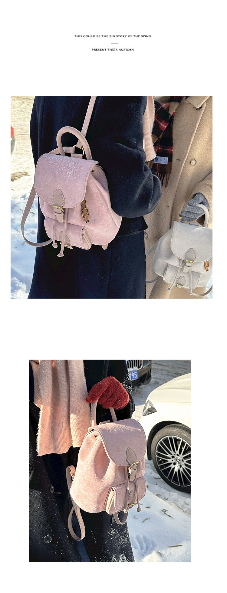 Women's Suede Backpack Versatile Casual Shoulder Bag For Women_voghion.com