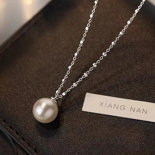 925 silver-plated pearl necklace for women new style hot collarbone chain high-end light luxury necklace