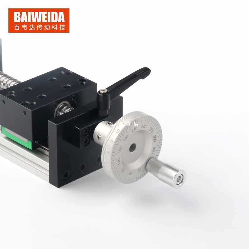 ✅滚珠丝杆直线导轨滑台运动模组含手动滑台模组摇轮十字升