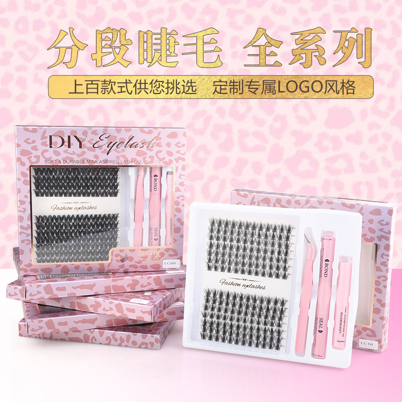 Pestañas postizas largas y gruesas de fibra de lana segmentadas autoinjertadas transfronterizas europeas y americanas