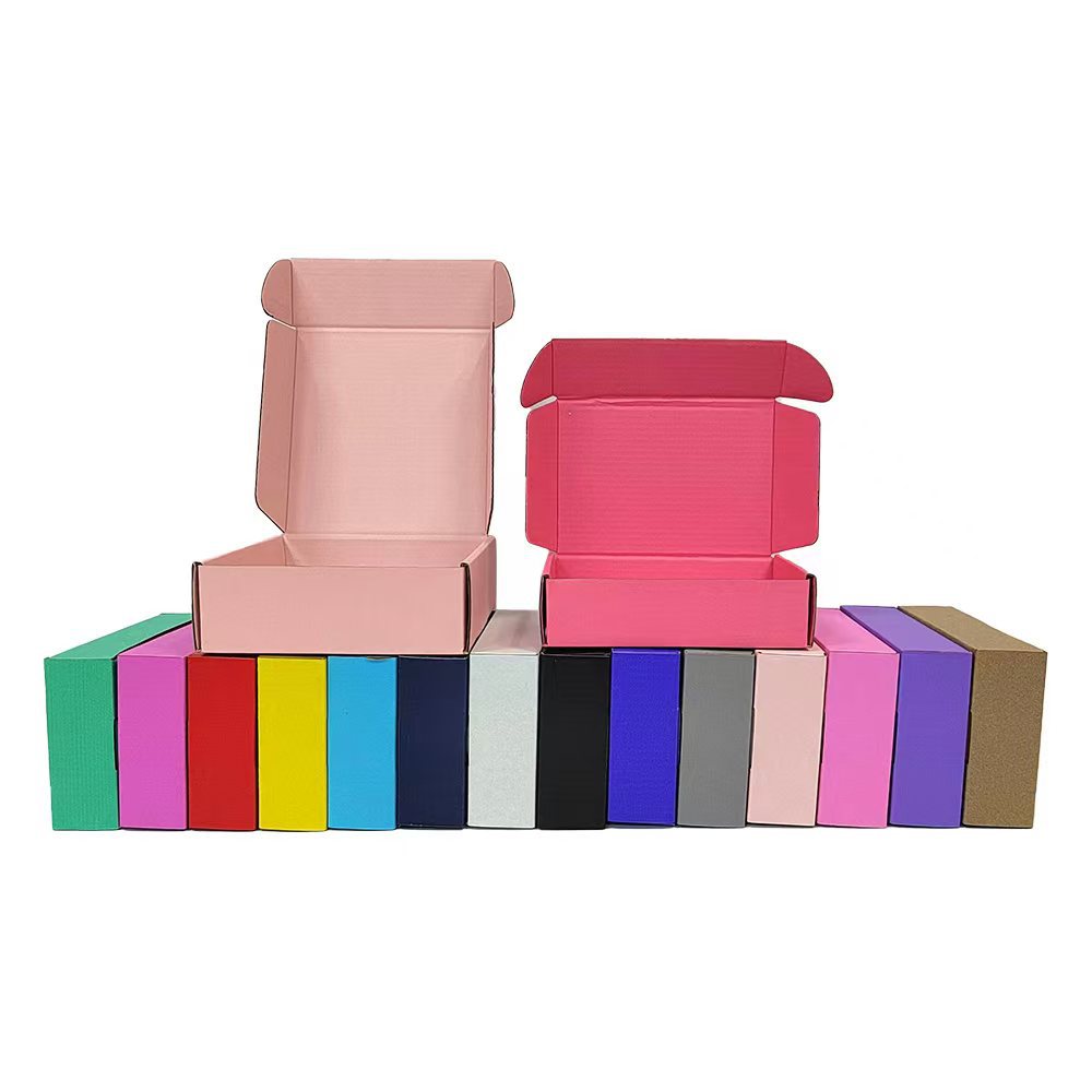 Caja de avión rosa claro, punto extra duro al por mayor, se puede imprimir LOGO, caja de embalaje expreso de comercio electrónico, venta directa de color