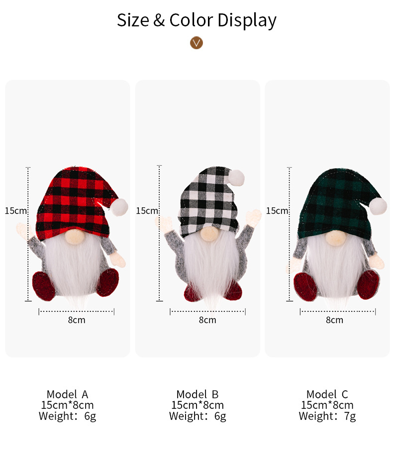 50g Weight Christmas Cartoon Style Plaid Rudolf Cloth Banquet Knife And Fork Sleeve