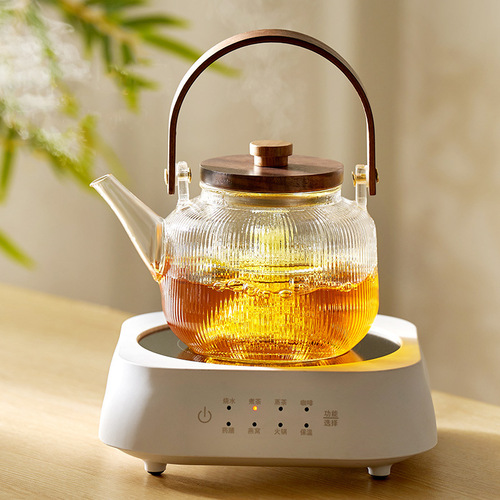 Glass teapot vertical pattern tea set set electric ceramic stove tea maker afternoon steaming white tea tea kettle