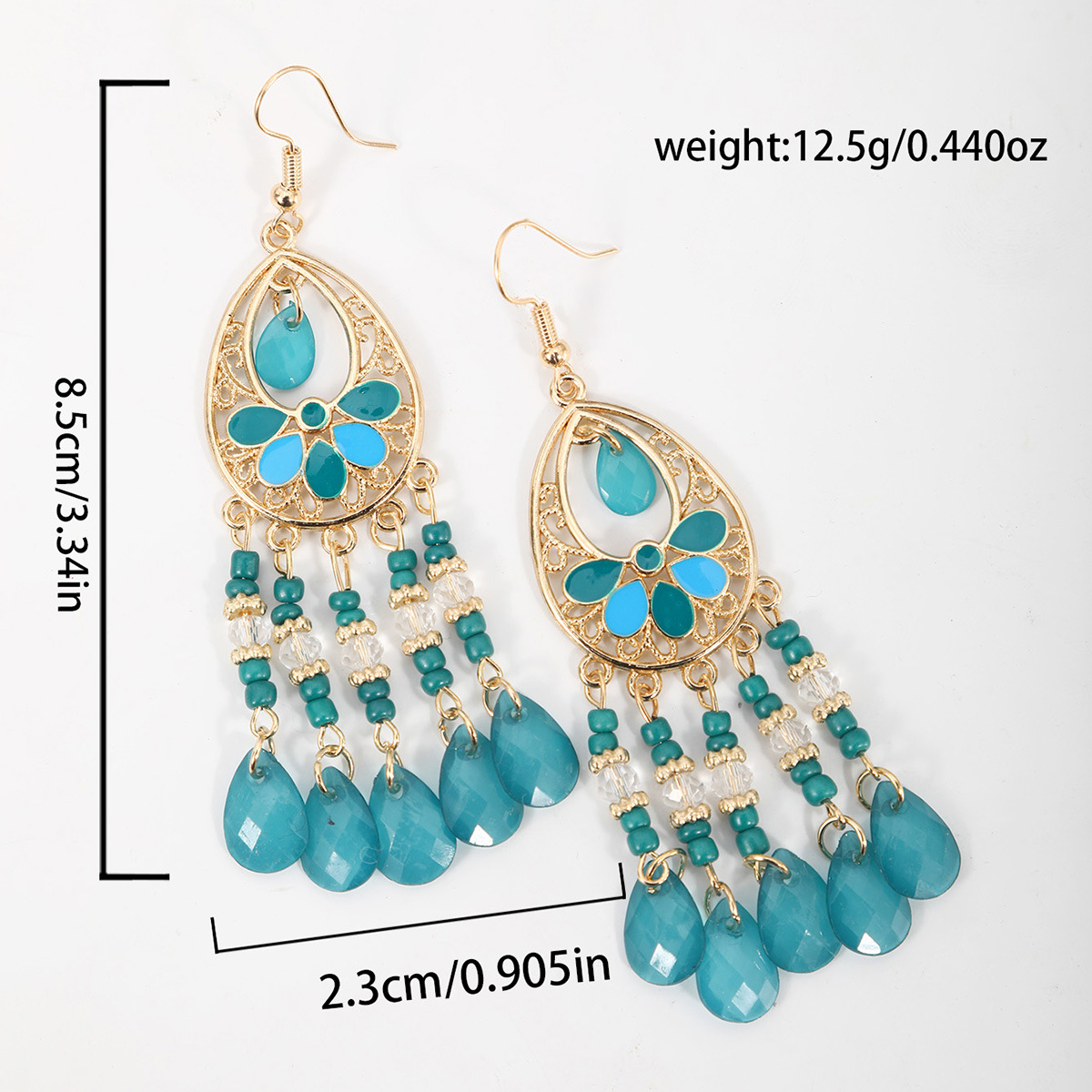 Bohemia transfronteriza Feng Shui arroz goteo pendientes de joyería personalidad largos pendientes al por mayor ligero moda exquisita