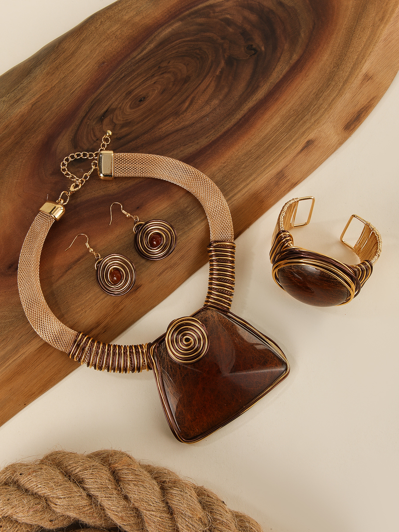 Set collana con pendente in cristallo orecchini 3 pezzi_voghion.com