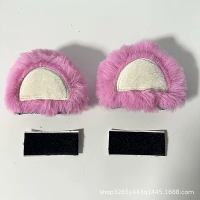 Helmet Decoration Cat Ears Electric Car Motorcycle Accessories Strawberry Bear Plush Ski Helmet Animal Ears Universal Removable (Motosiklet dəbilqələri) - strawberry-bear-pink