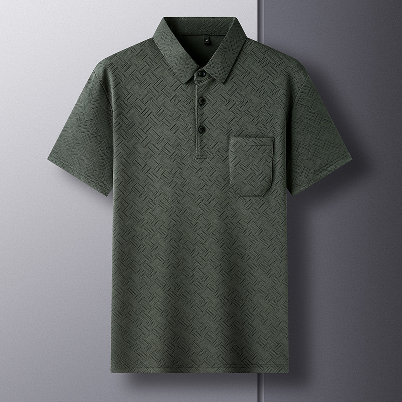 中年メンズカジュアル半袖tシャツお父さん服夏ゆるいpoloシャツ中高年半袖シャツファッション|undefined