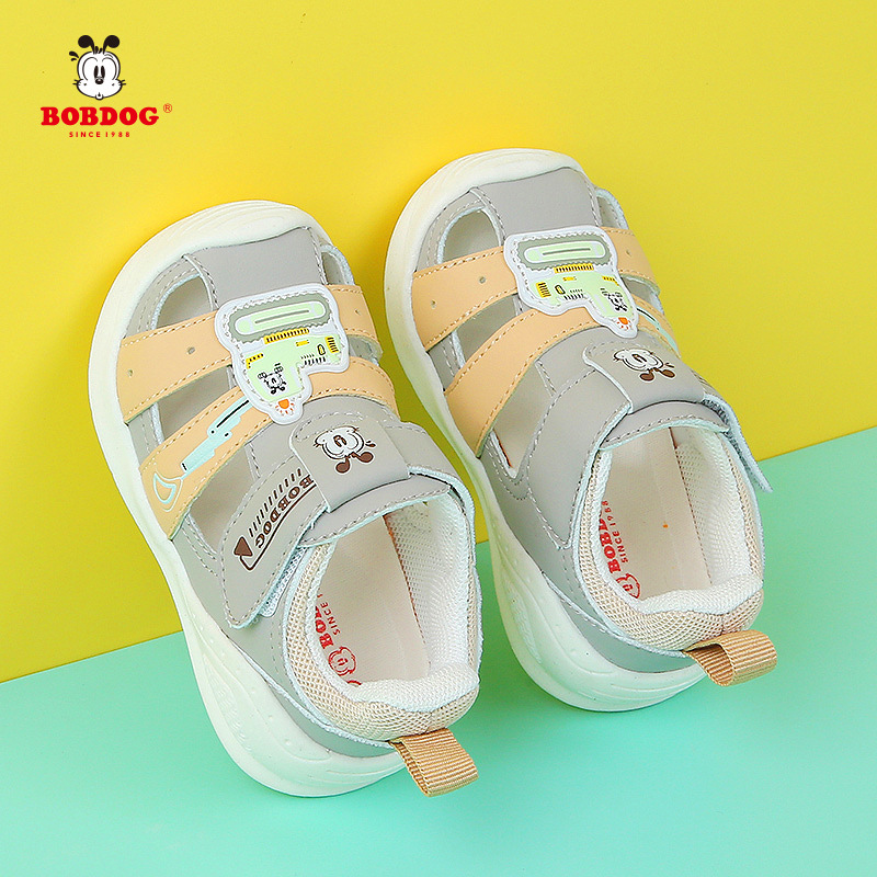 Babu Bean Baby Lightweight Sandals 2024 Summer New Style Baotou Soft-soled Men's Children's Beach Shoes Non-slip for Girls