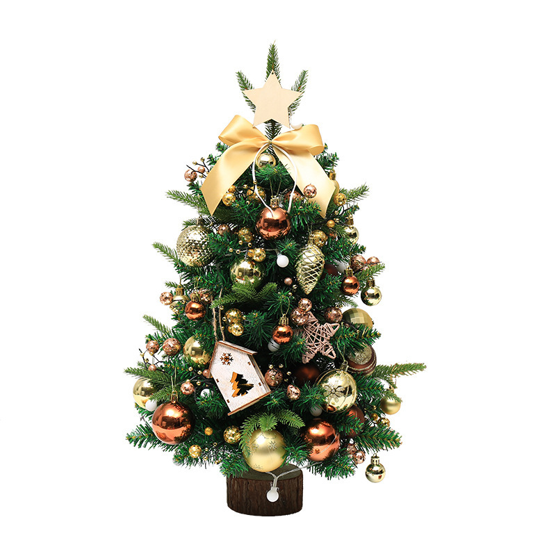 クリスマスミニ小型pe混合尖ったクリスマスツリーのショーウインドーのデスクトップ装飾品45/60cm暗号化|undefined