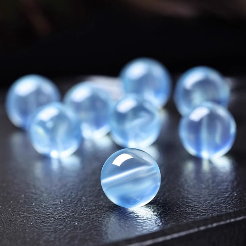 7A天然冰种海蓝宝散珠 diy散珠水晶散珠蓝水晶魔鬼蓝单珠配件批发