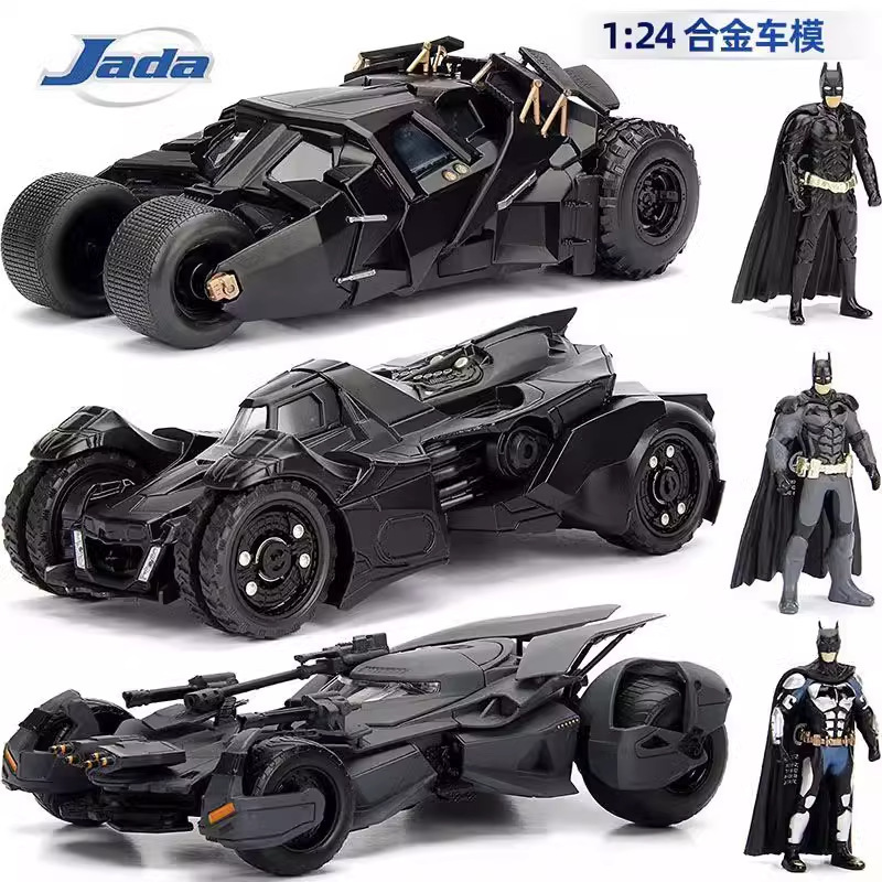 Jada 1:24 Batman 2008 Dark Knight Justice League New Adventure Batmobile Alloy Car Model