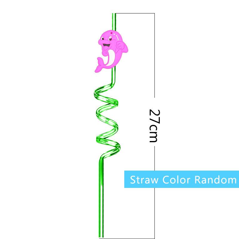 Amazon transfronterizo submarino de dibujos animados de plástico biológico paja mundo submarino Niños Accesorios de dibujos animados fiesta pequeño regalo