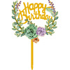 IN birthday cake decorative hat plug -in party UV print yellow crown flower acrylic 亚 i i i 帽 礼