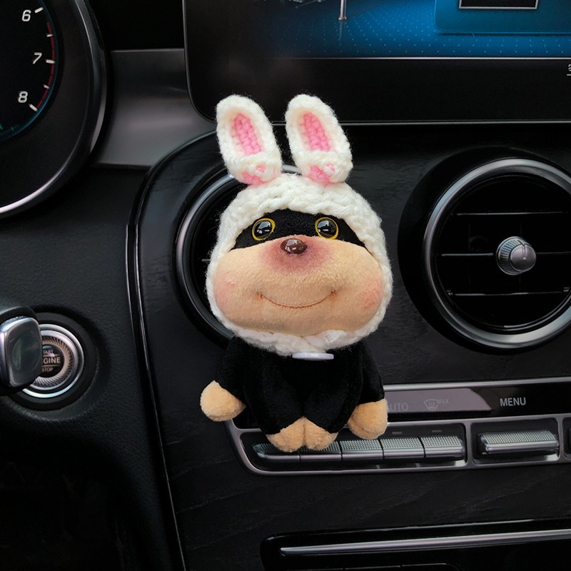 Cute abeja perro coche muñeca perfumada muñeca aire acondicionado coche decoración de salida de aire para niñas coche accesorios interiores