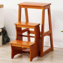 .實木梯凳二三步家用折疊客廳室內多功能登高梯子凳樓梯椅加厚加