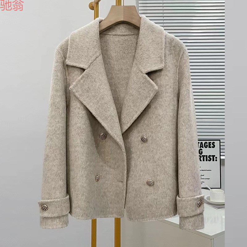 Spring and Autumn Y9Z2024 New High-end Double-sided Wool Wool Fashionable All-match Small Coat Jacket Top Dress Collar Explosions