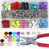 200 Sets Snap Fasteners Kit Tool Metal Snap Buttons Rings|ms