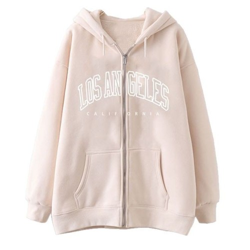 Zip-up Hooded Sweatshirt Western Los Angeles California Outerwear Top