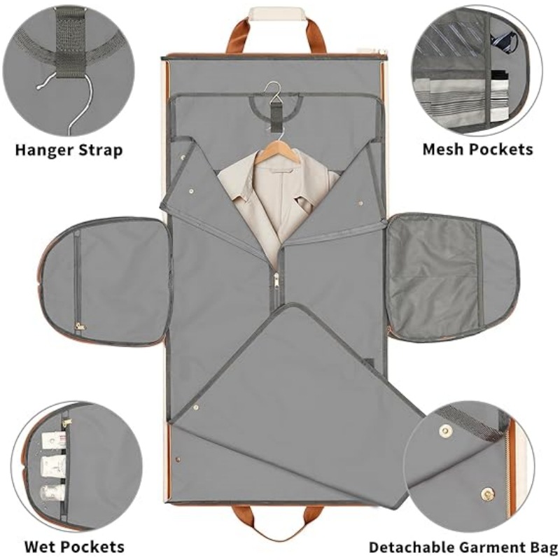 2024 new fashion travel suit bag convertible clothing bag wear-resistant folding storage hanging bag can be crossbody backpack