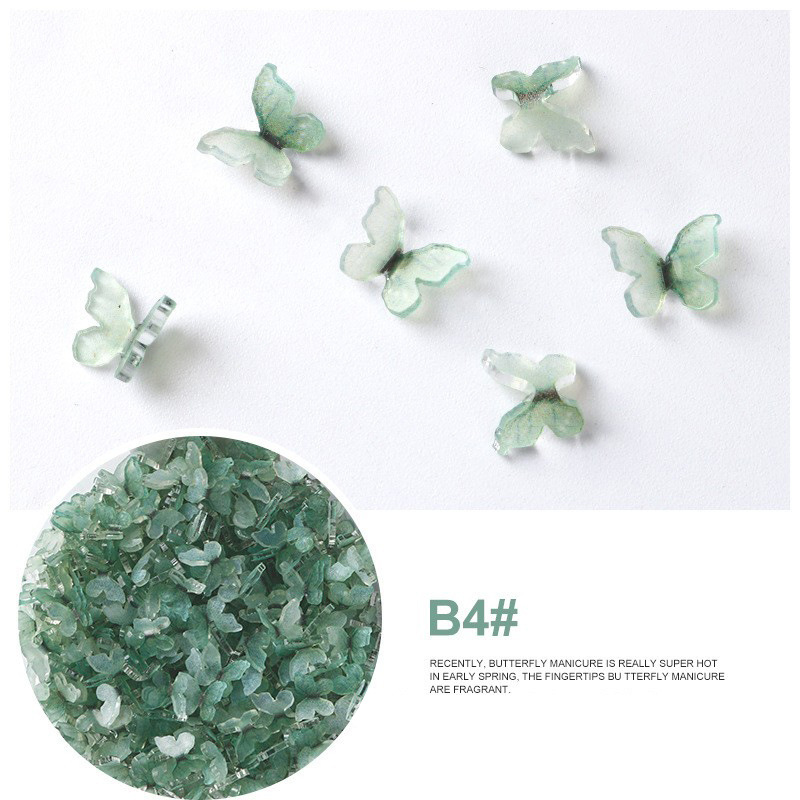 Acrílico mariposa resina tridimensional accesorios de uñas accesorios de flores plástico transparente uñas hechas a mano material DIY image 19