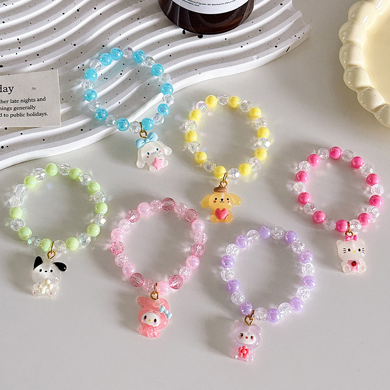 Children's Bracelet Cartoon Sanrio Jelly Beaded Cute Girl Baby Bracelet Student Jewelry Bracelet Jewelry
