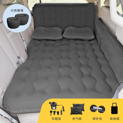 Car Inflatable Mattress Rear Vehicle-mounted inflatable bed - f1-double-gear-fence-flocked-black