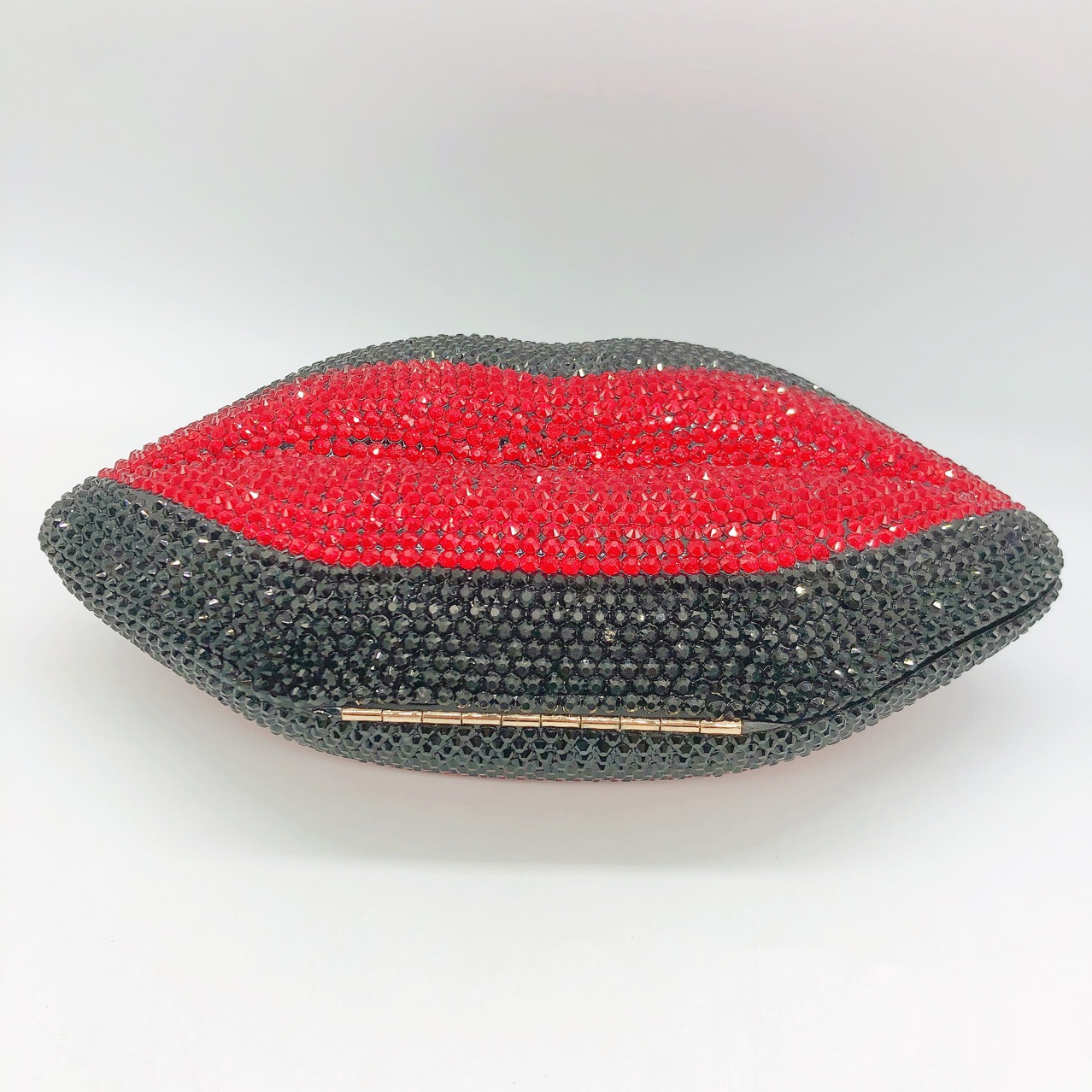 Túi clutch dạ tiệc đính đá đen đỏ phong cách mới — Đen Đỏ chi tiết 5