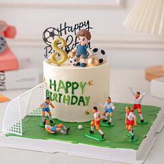 インターネット有名人サッカーケーキデコレーションオーナメントボーイズサッカーチームサッカーボーイ誕生日パーティーデザートテーブルベーキングデコレーション