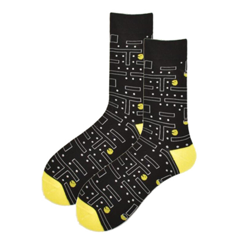 Popular Primavera, Otoño e Invierno moda media pantorrilla jacquard calcetines moda dibujos animados animal comida geométrica rayas fabricante