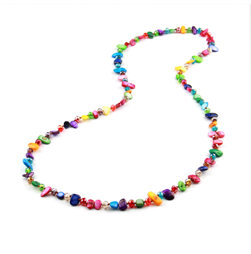 75g Weight Necklace Classification Shell Chain Material Beaded Chain Chain Type 1 Piece Quantity Festival Occasion Shell Material Geometric Pattern Women's Gender Vacation, Simple Style Style Vacation Simple Style Geometric Shell Beaded Chain Beaded Necklaces Wholesale 12