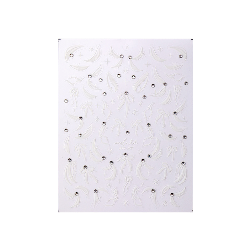 Etiqueta engomada del clavo papel en línea popular cinta de diamante alivio perla tridimensional suave flor Rosa fototerapia etiqueta engomada del clavo