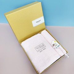 禮盒毛巾套裝活動伴手禮品純棉面巾浴巾刺繡logo素色組合成人定製