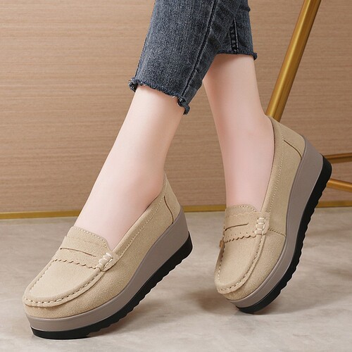 35-43 size wide-width spring and autumn mother's shoes with thick sole casual shoes, mule shoes for women, single shoe on foot