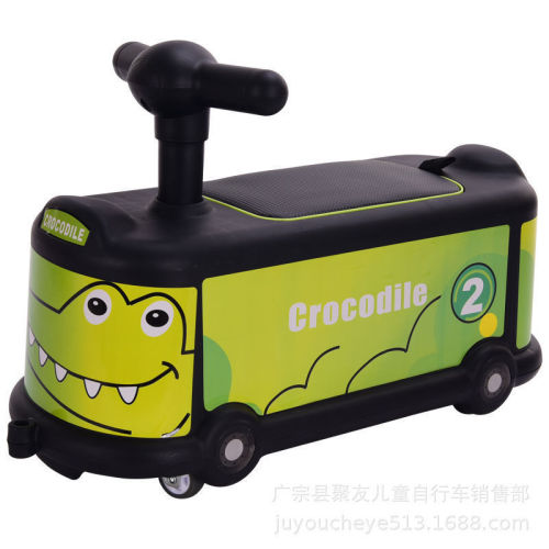 High-end bus cartoon children's twist car for 1-3 year old babies, sliding car with swivel silent wheels, gift car