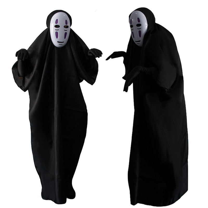 Halloween Faceless Boy Party Horror Ghost Dress up Costume Black Ghost Costume Qianxun Adult Performance Costume