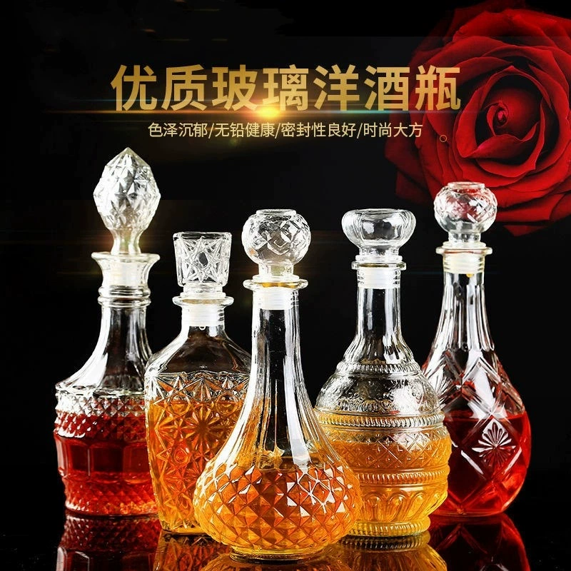 Прямая продажа с фабрики внешняя торговля европейский стиль кристалл xo стеклянная бутылка виски винная бутылка прозрачный стеклянный разделитель вина пустая бутылка