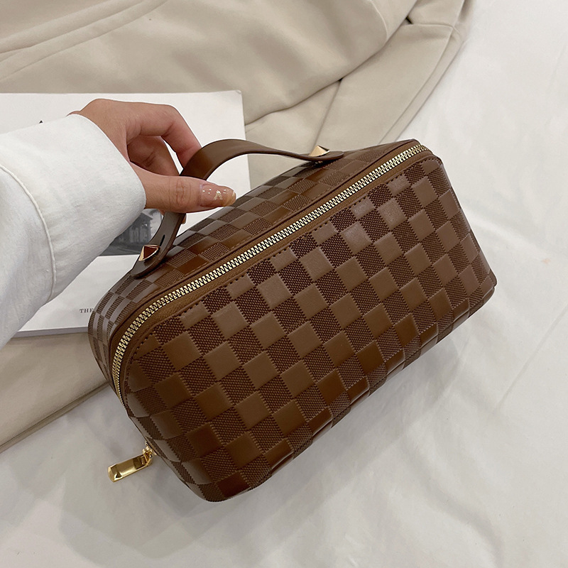 Estilo coreano de gran capacidad de moda bolsa de cosméticos bolso portátil de las mujeres bolsa de almacenamiento de cosméticos de viaje artículo bolsa de organización