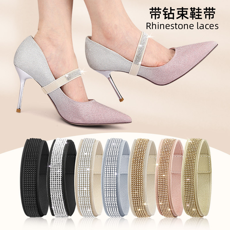 High Heel Shoe Strap Anti-Slip Device, No-Installation Required, Strap to Secure Shoes, Prevent Heel Slipping, Rhinestone Strip, Single Shoelace Buckle High Heel Shoe Strap Anti-Slip Device, No-Installation Required, Strap to Secure Shoes, Prevent Heel Slipping, Rhinestone Strip, Single Shoelace Buckle