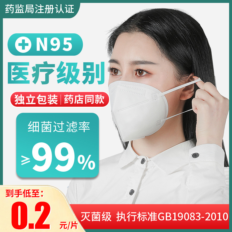医用防护N95口罩一次性五只立体过滤活性炭科技男儿童批发猴痘
