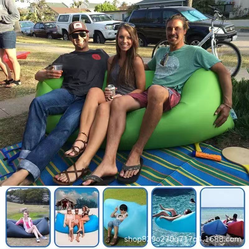 Festival de música al aire libre sofá infláble cama de aire conveniente picnic camping relajación almuerzo cojín perezoso