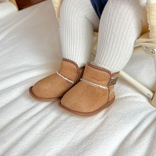 Autumn and winter baby shoes 1-year-old plus velvet padded warm cotton shoes and socks male and female baby toddler shoes do not fall off 0-6-12 months