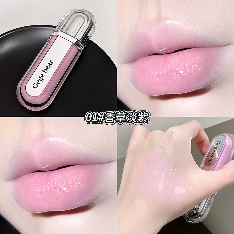 Gege bear agua humidificante, miel labial, pura voluntad, color desnudo, luz acuosa, blanqueamiento y color transfronterizo, esmalte labial para mujeres.