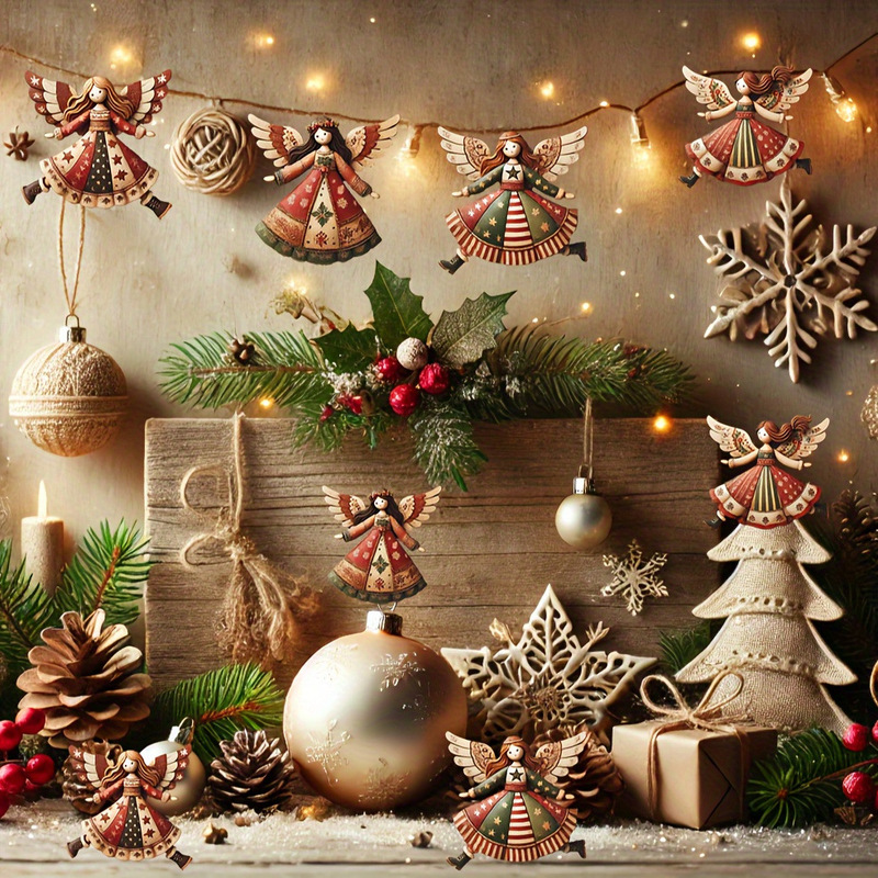 クロスボーダークリスマス装飾クリエイティブ人形ペンダント天使ペンダントクリスマスツリークリスマス絵画ペンダント|undefined